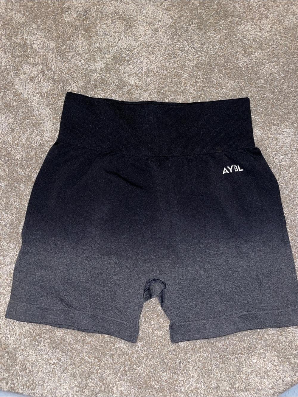 AYBL Black to Charcoal Ombre High-Waist Bike Shorts